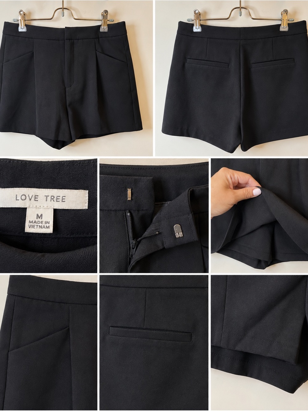 Love Tree Black High-Waist Tailored Shorts